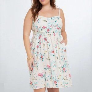 Torrid Floral Bird Print Chemise Sundress 2X